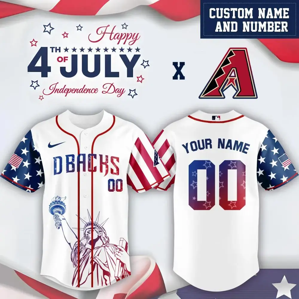 Mlb Arizona Diamondbacks Special Independence Day Limited Edition Custom Baseball Jersey Image