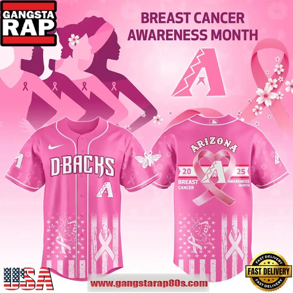 MLB Arizona Diamondbacks X Breast Cancer Awareness Month Special Edition Baseball Jersey Image