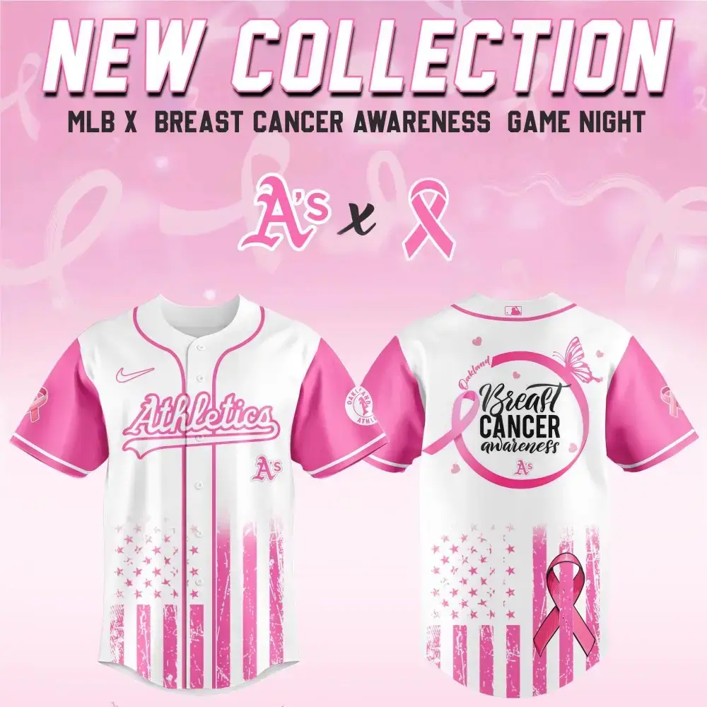 Mlb Athletics Breast Cancer Awareness Jersey - Limited Edition Pink Game Night Gear Image
