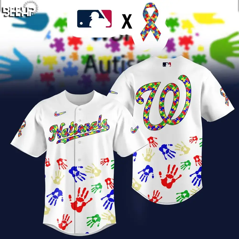 Mlb Autism Awareness Nationals Jersey - Limited Edition, Colorful Design Image