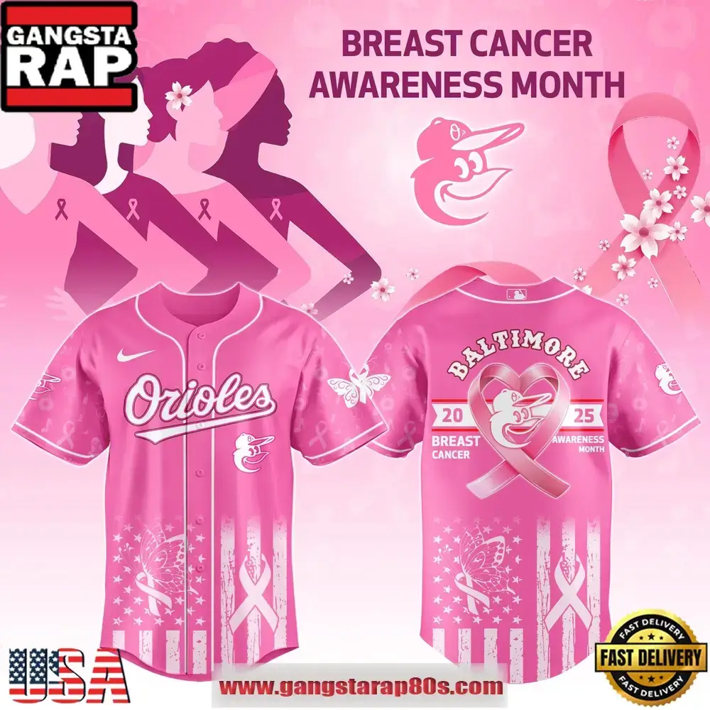 MLB Baltimore Orioles X Breast Cancer Awareness Month Special Edition Baseball Jersey Image