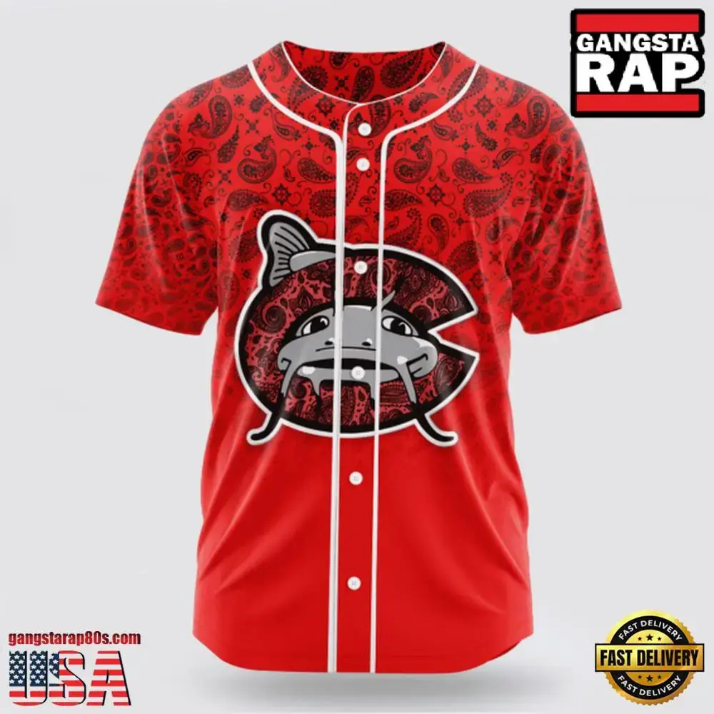 MLB Carolina Mudcats Paisley Pattern Baseball Jersey Image