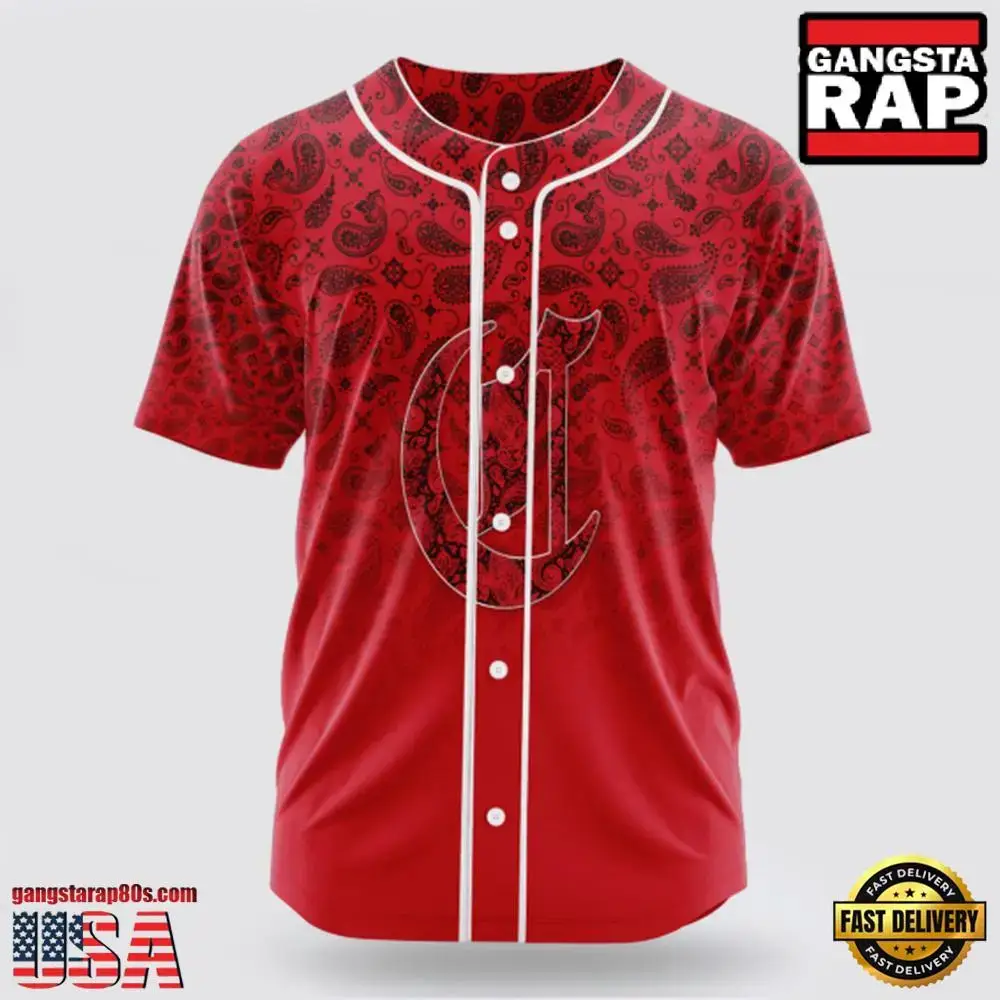MLB Cincinnati Reds Paisley Pattern Baseball Jersey Image