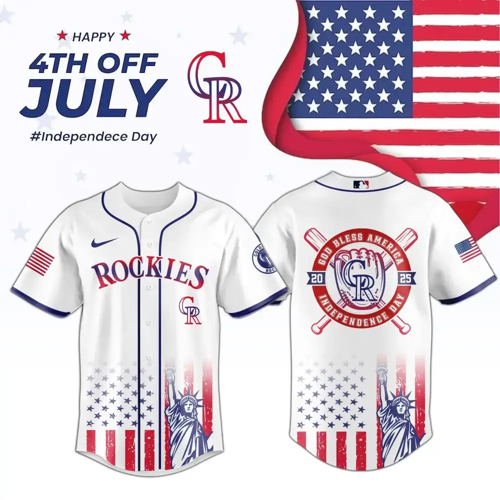 Mlb Colorado Rockies Special Independence Day Custom Baseball Jersey Image