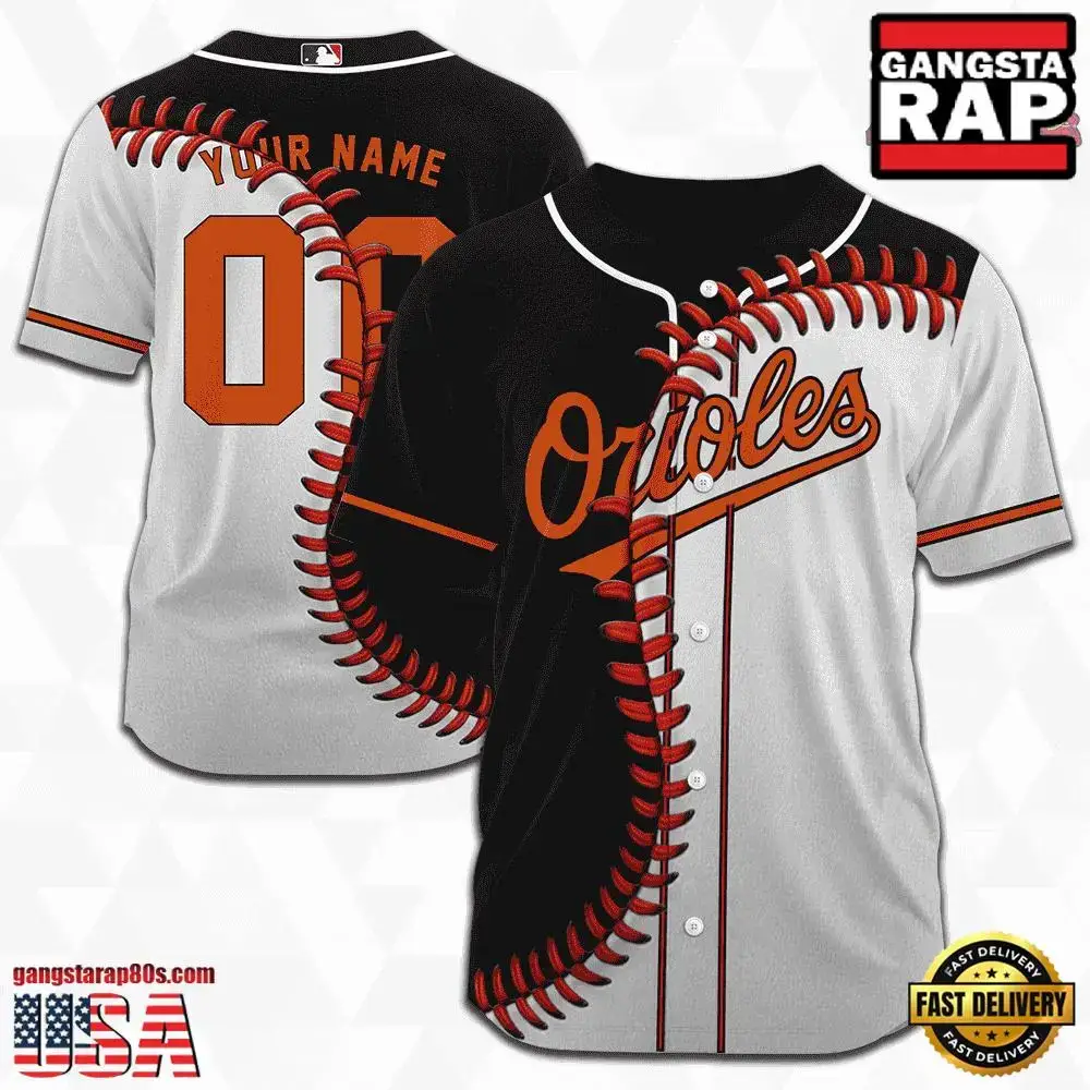 MLB Custom Name Number Baltimore Orioles Baseball Jersey Image