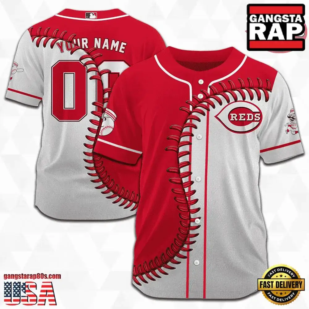MLB Custom Name Number Cincinnati Reds Baseball Jersey Image