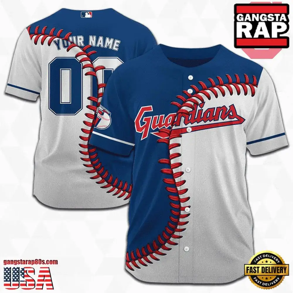 MLB Custom Name Number Cleveland Guardians Baseball Jersey Image