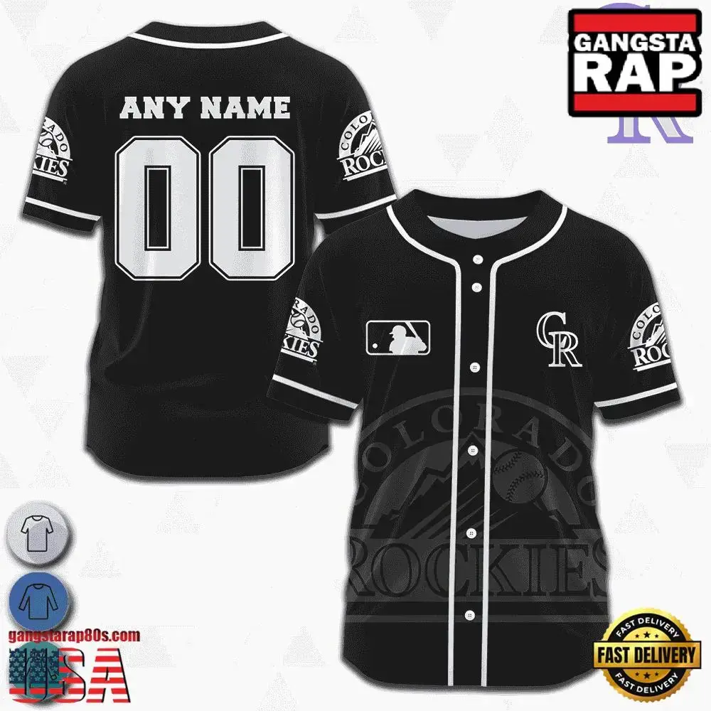 MLB Custom Name Number Colorado Rockies Team Logo Design Baseball Jersey Image