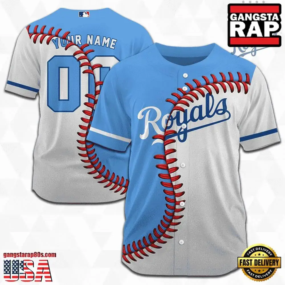 MLB Custom Name Number Kansas City Royals Baseball Jersey Image