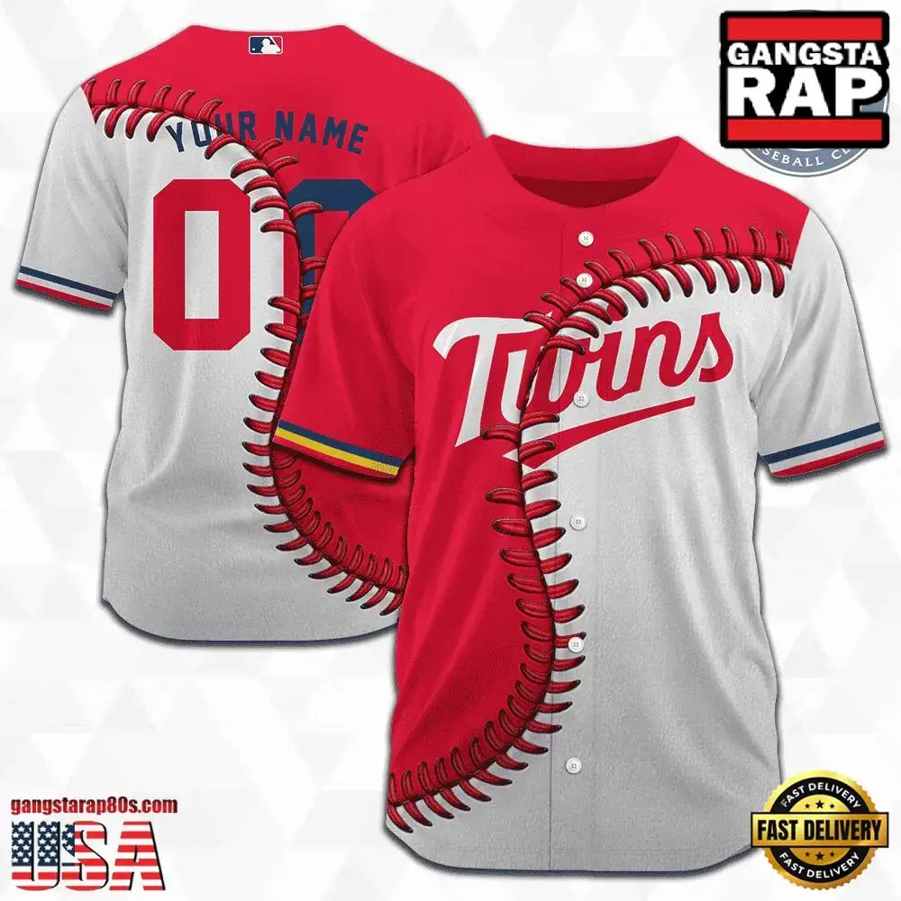 MLB Custom Name Number Minnesota Twins Baseball Jersey Image