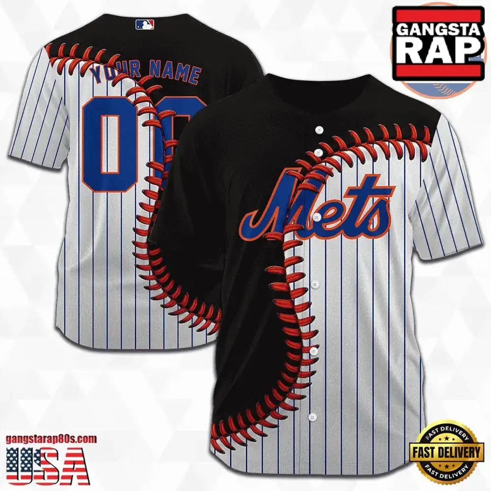 MLB Custom Name Number New York Mets Baseball Jersey Image