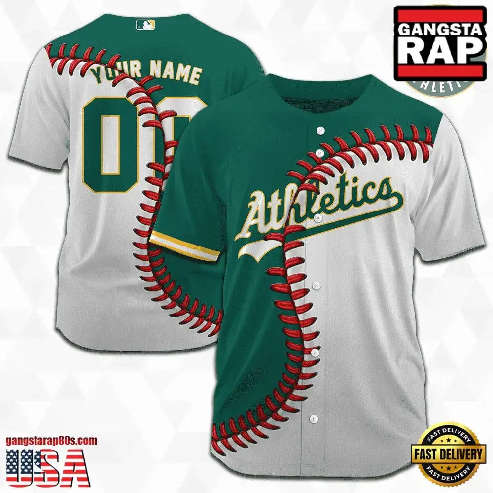 MLB Custom Name Number Oakland Athletics Baseball Jersey Image