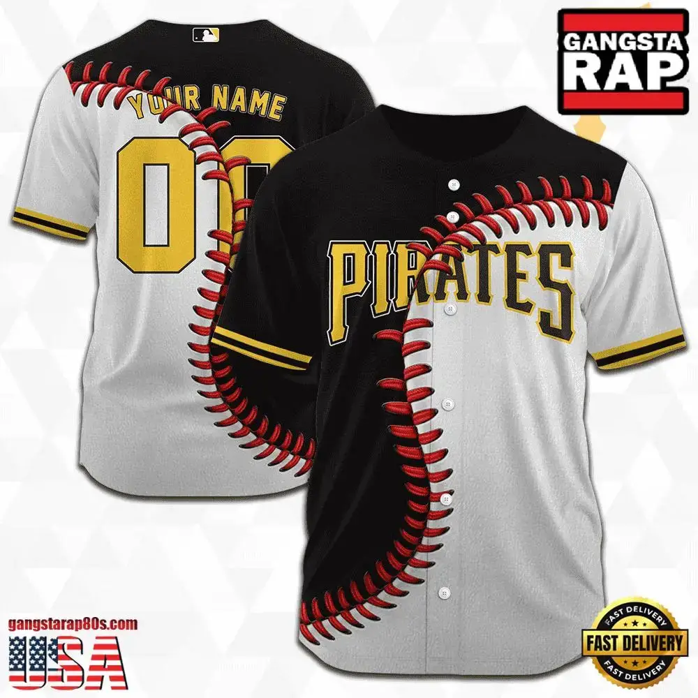 MLB Custom Name Number Pittsburgh Pirates Baseball Jersey Image