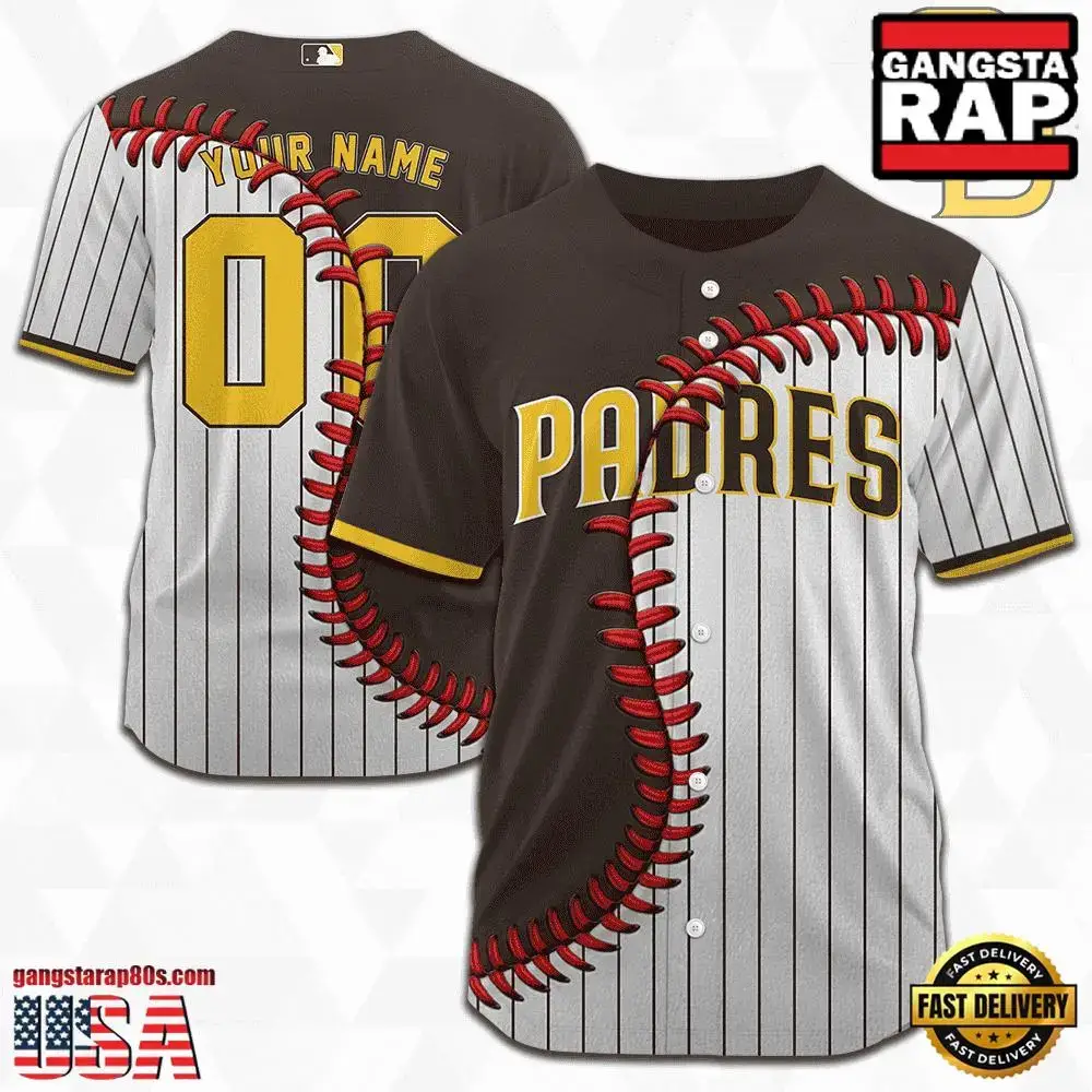 MLB Custom Name Number San Diego Padres Baseball Jersey Image