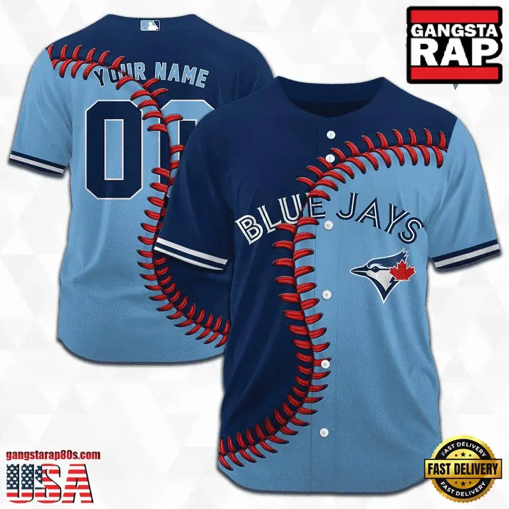 MLB Custom Name Number Toronto Blue Jays Baseball Jersey Image
