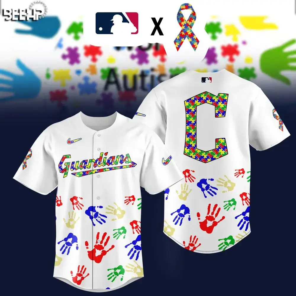 Mlb Guardians Autism Awareness Jersey - Puzzle & Handprint Design Image