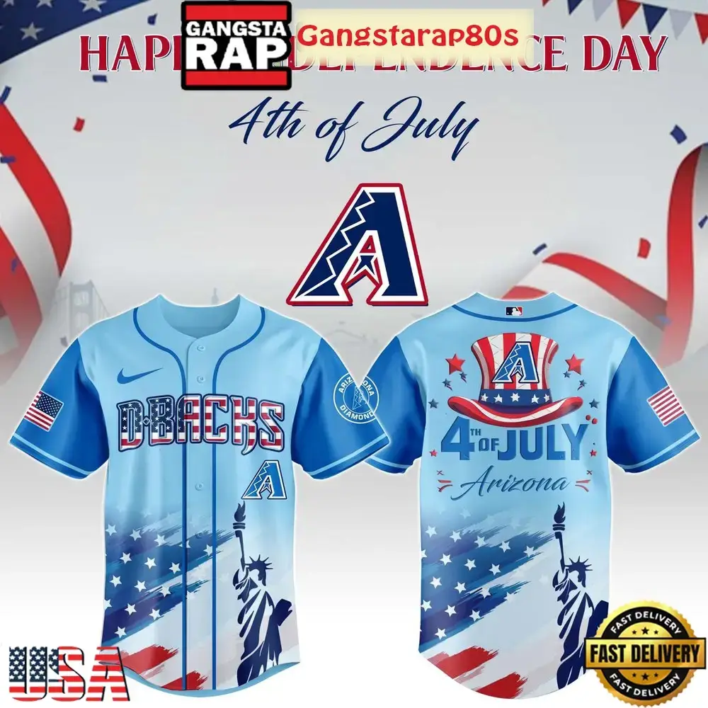 MLB Happy Independence Day 4th Of July Baseball Jersey Shirt Image