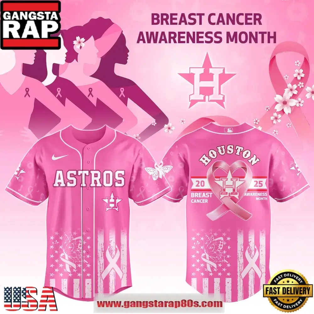 MLB Houston Astros X Breast Cancer Awareness Month Special Edition Baseball Jersey Image