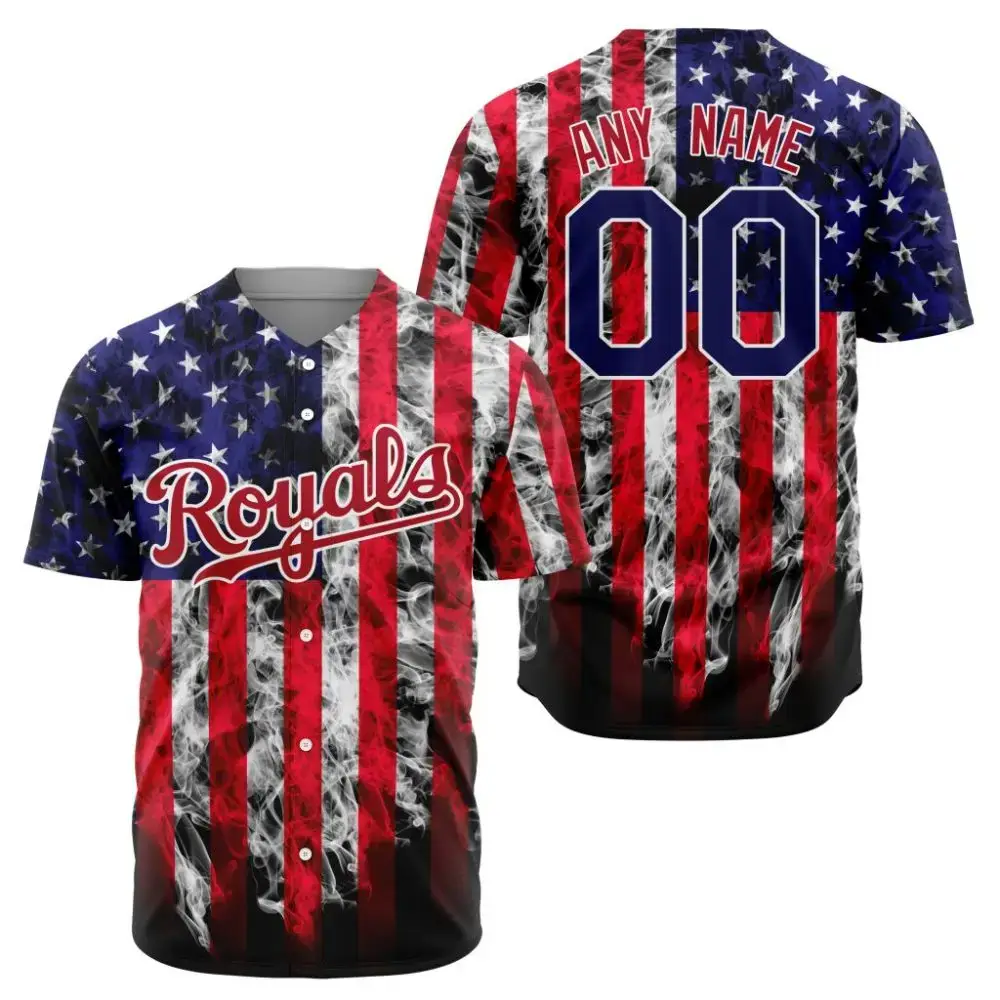 Mlb Kansas City Royals Special Independence Day 4Th Of July Design Custom Baseball Jersey Image