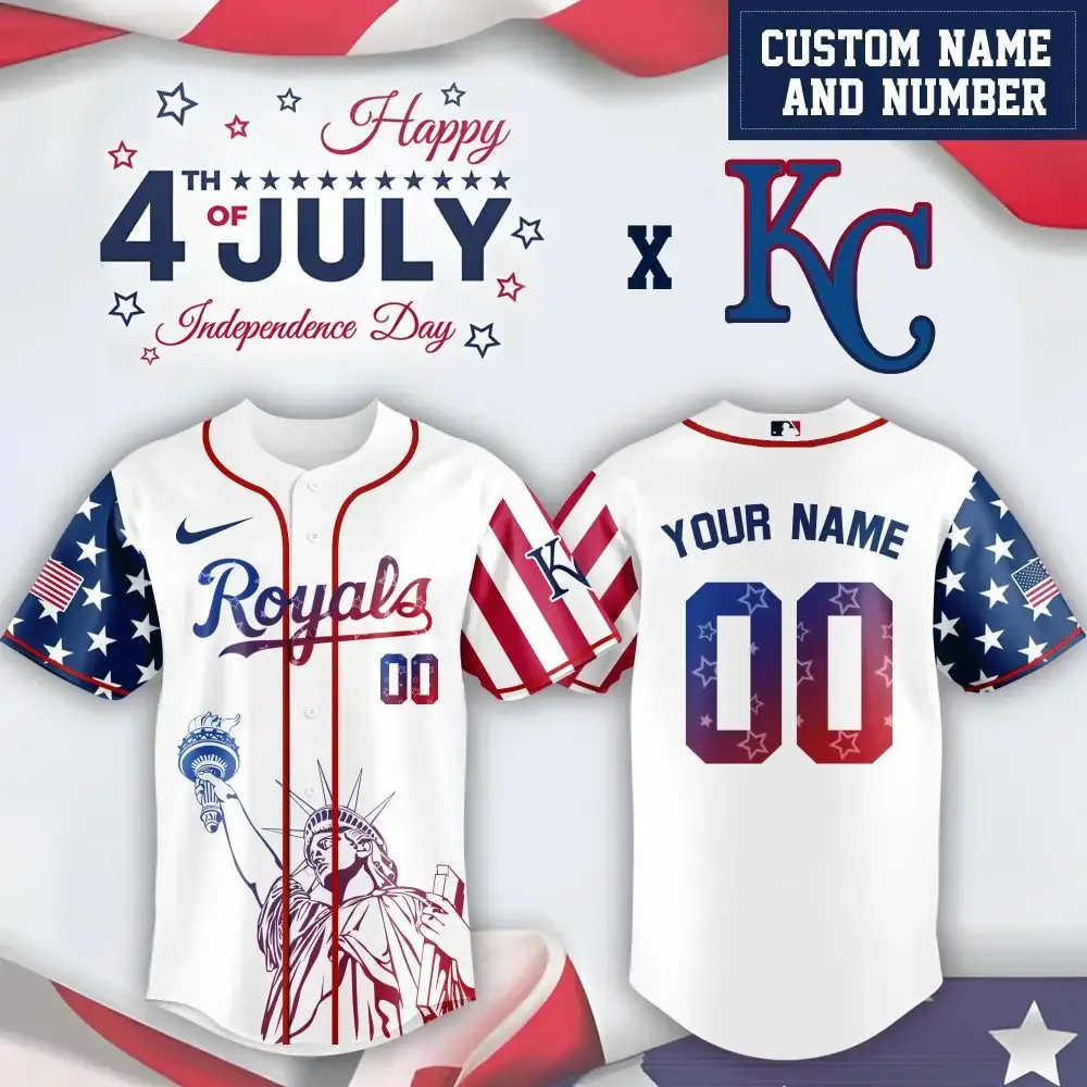Mlb Kansas City Royals Special Independence Day Limited Edition Custom Baseball Jersey Image