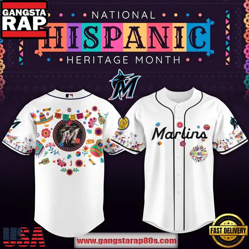 MLB Miami Marlins X Hispanic Heritage Special Edition Baseball Jersey Image