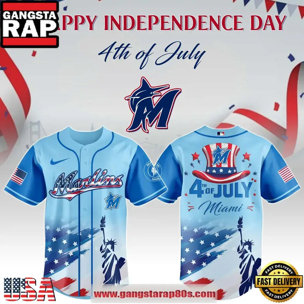 MLB Miami Marlins X Independence Day Special Edition Baseball Jerseys Image