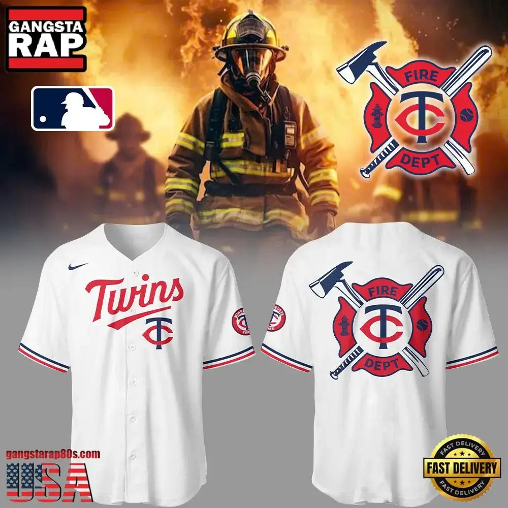 MLB Minnesota Twins x Firefighter Appreciation Night White Baseball Jersey Shirt Image