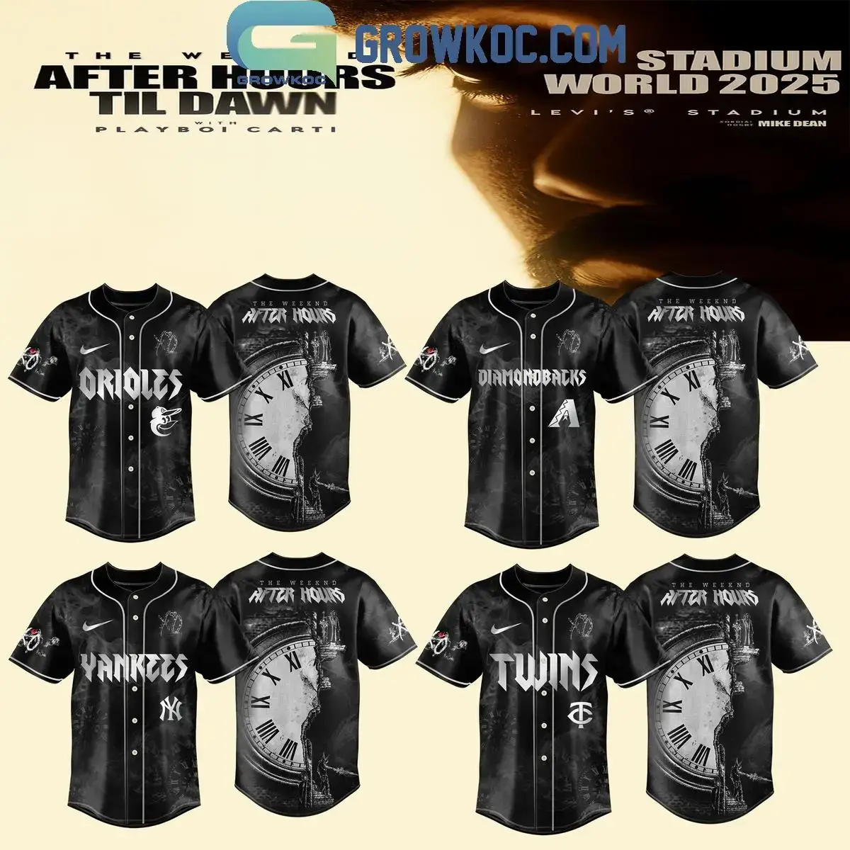 MLB Mix The Weeknd After Hours Til Dawn Tour 2025 Baseball Jersey Image