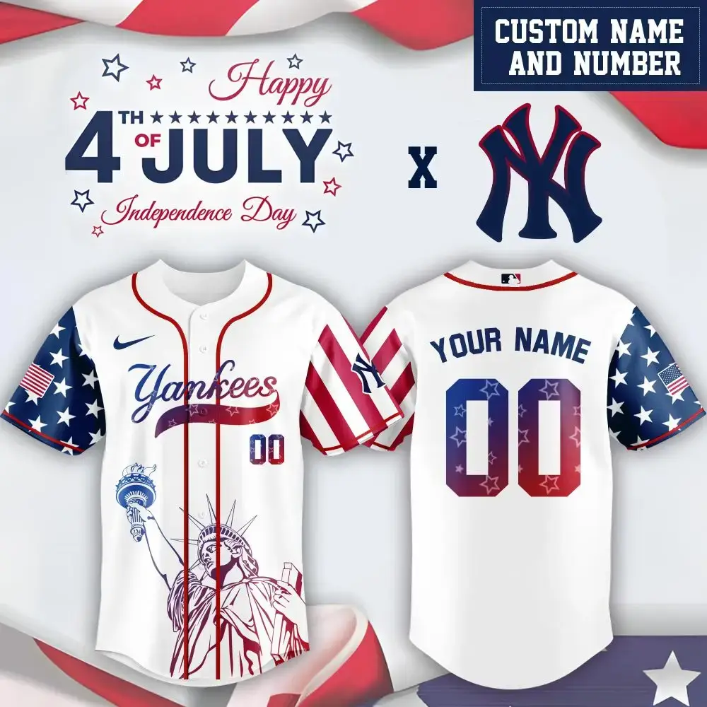 Mlb New York Yankees Special Independence Day Limited Edition Custom Baseball Jersey Image