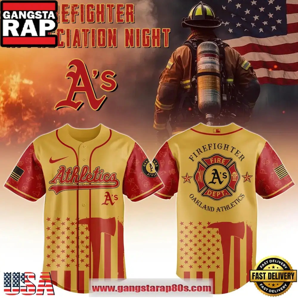 MLB Oakland Athletics x Firefighter Appreciation Night Special Edition Baseball Jerseys Image