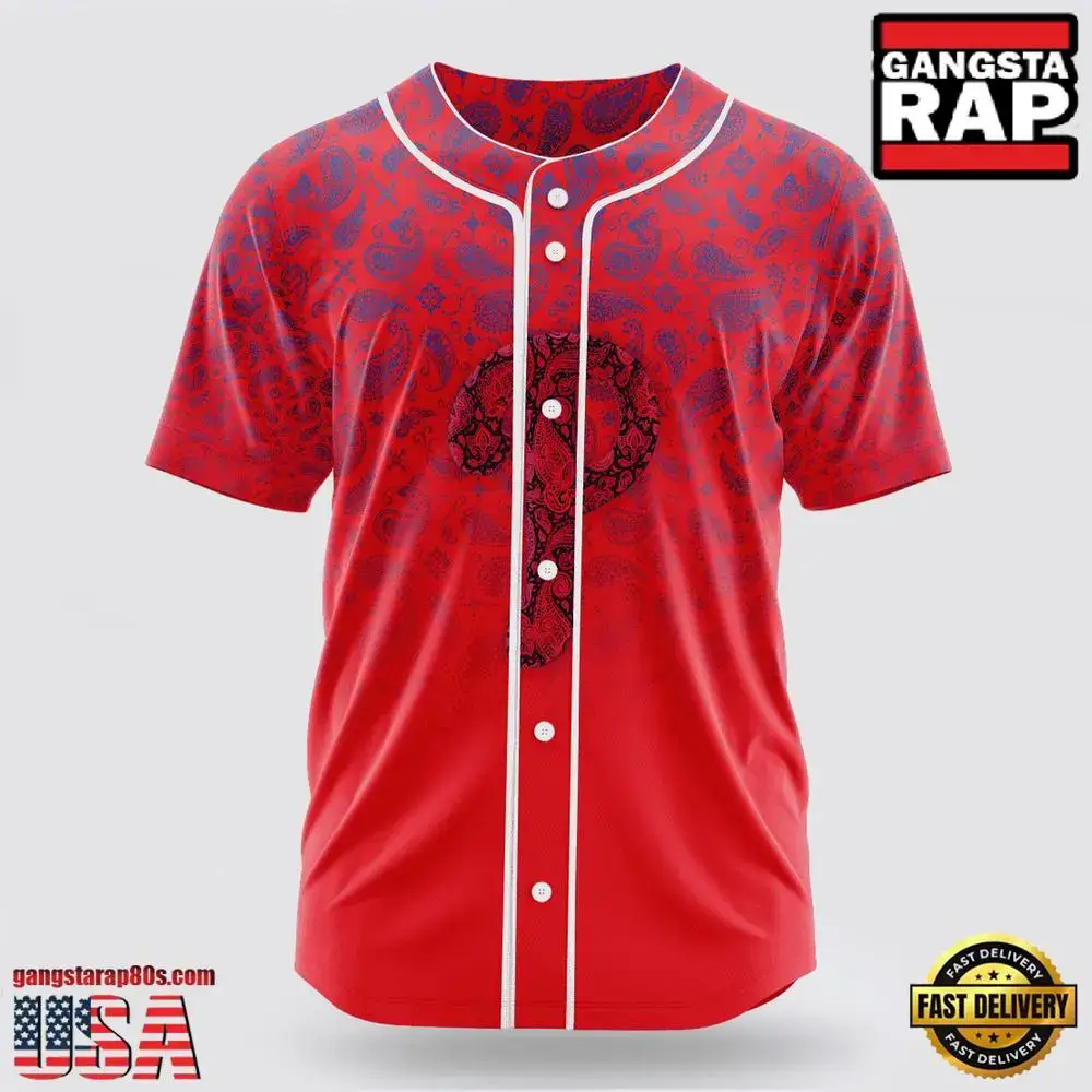 MLB Philadelphia Phillies Paisley Pattern Baseball Jersey Image