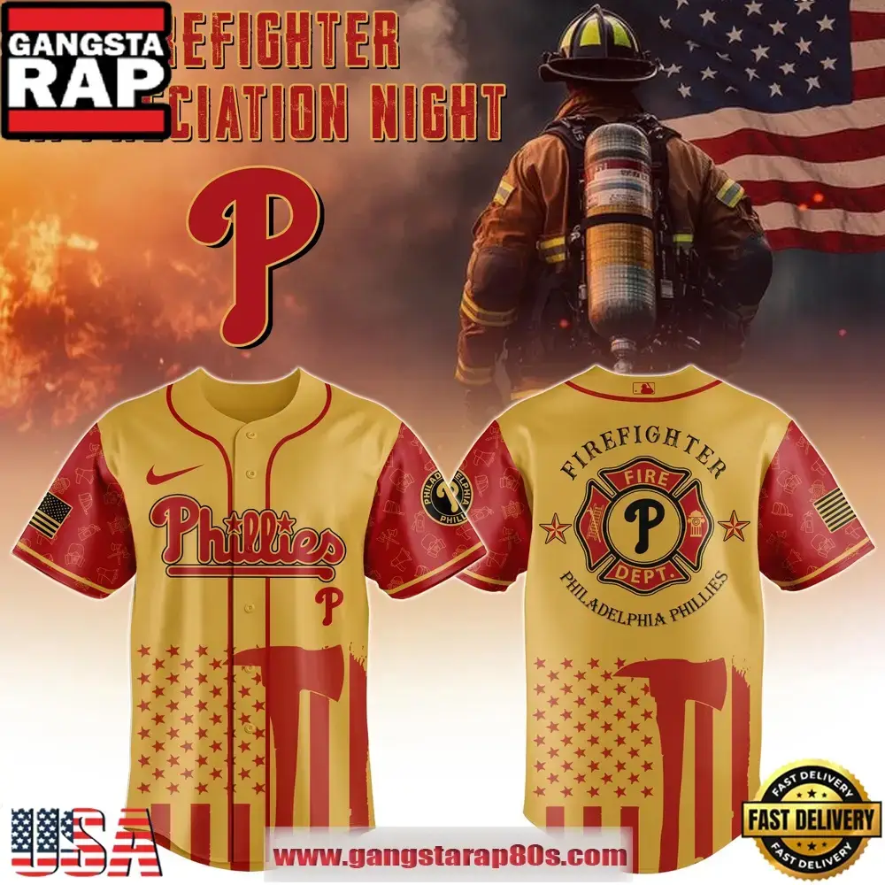MLB Philadelphia Phillies x Firefighter Appreciation Night Special Edition Baseball Jerseys Image