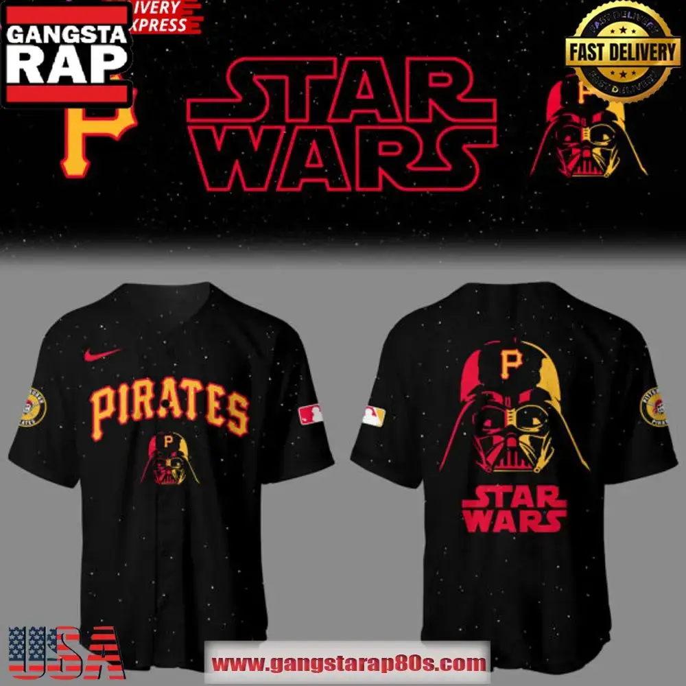 MLB Pittsburgh Pirates x Star Wars Black Color Baseball Jersey Image