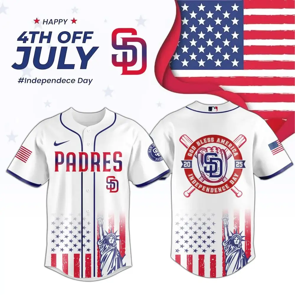 Mlb San Diego Padres Special Independence Day Custom Baseball Jersey Image