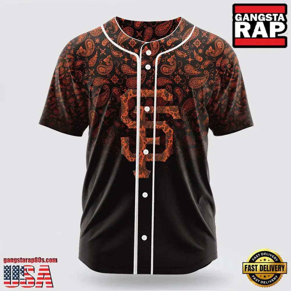 MLB San Francisco Giants Paisley Pattern Baseball Jersey Image