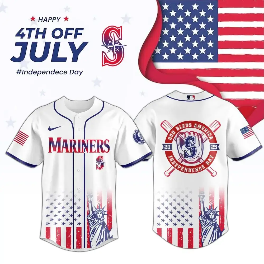 Mlb Seattle Mariners Special Independence Day Custom Baseball Jersey Image