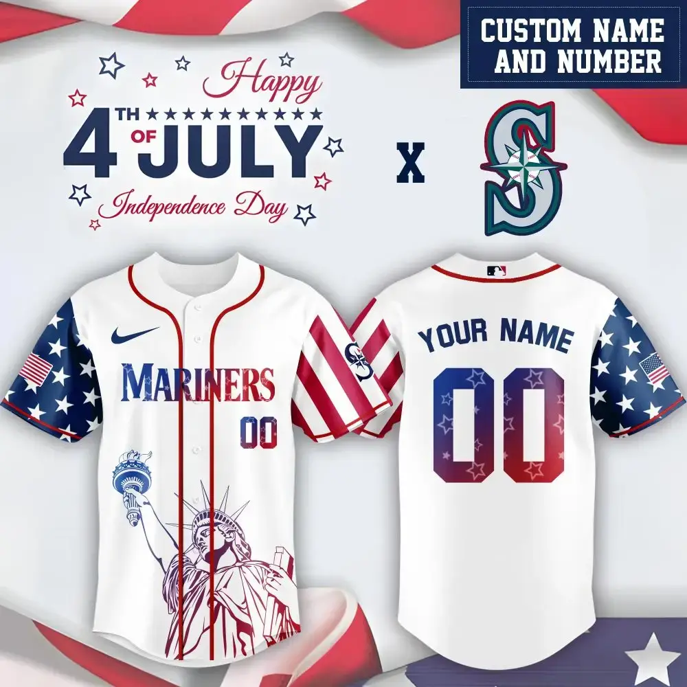 Mlb Seattle Mariners Special Independence Day Limited Edition Custom Baseball Jersey Image