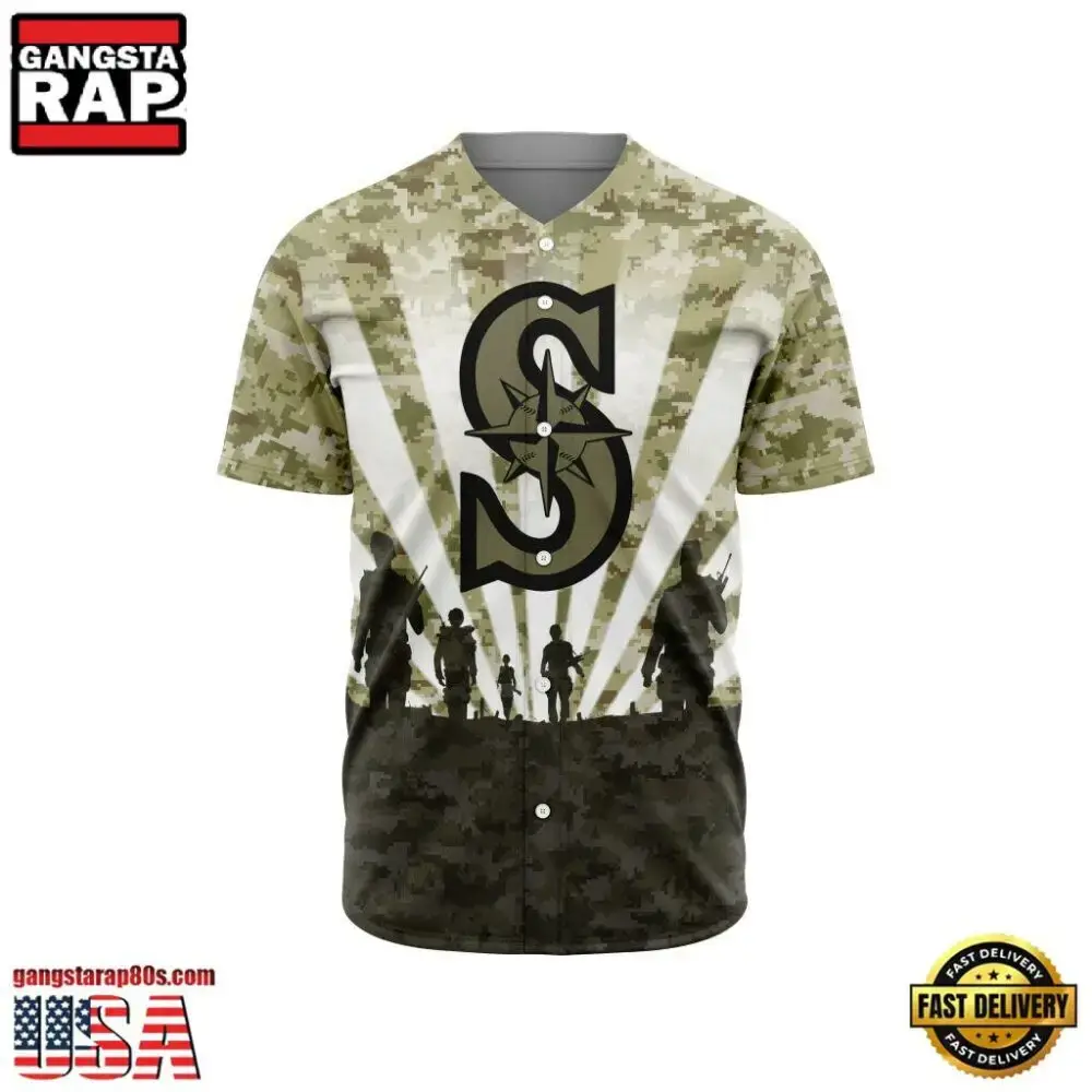 MLB Seattle Mariners Veterans New Design Baseball Jersey Image