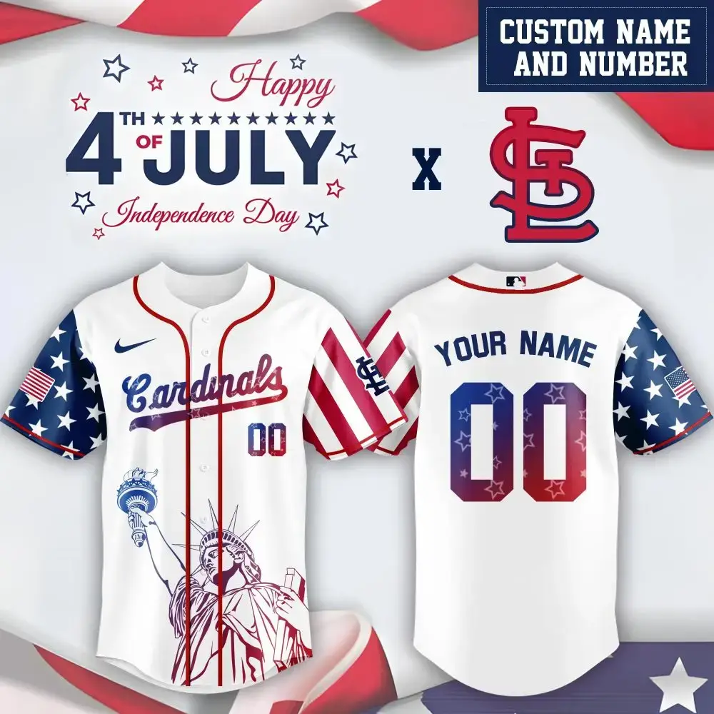 Mlb St.Louis Cardinals Special Independence Day Limited Edition Custom Baseball Jersey Image