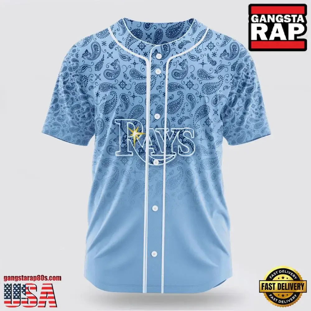 MLB Tampa Bay Rays Paisley Pattern Baseball Jersey Image