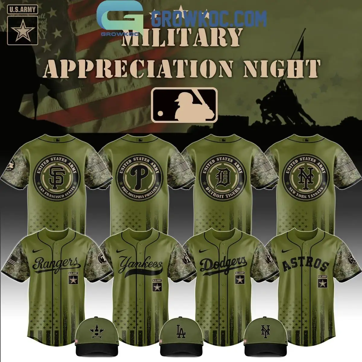 MLB x United States Army Military Appreciation Night 2025 Baseball Jersey Image