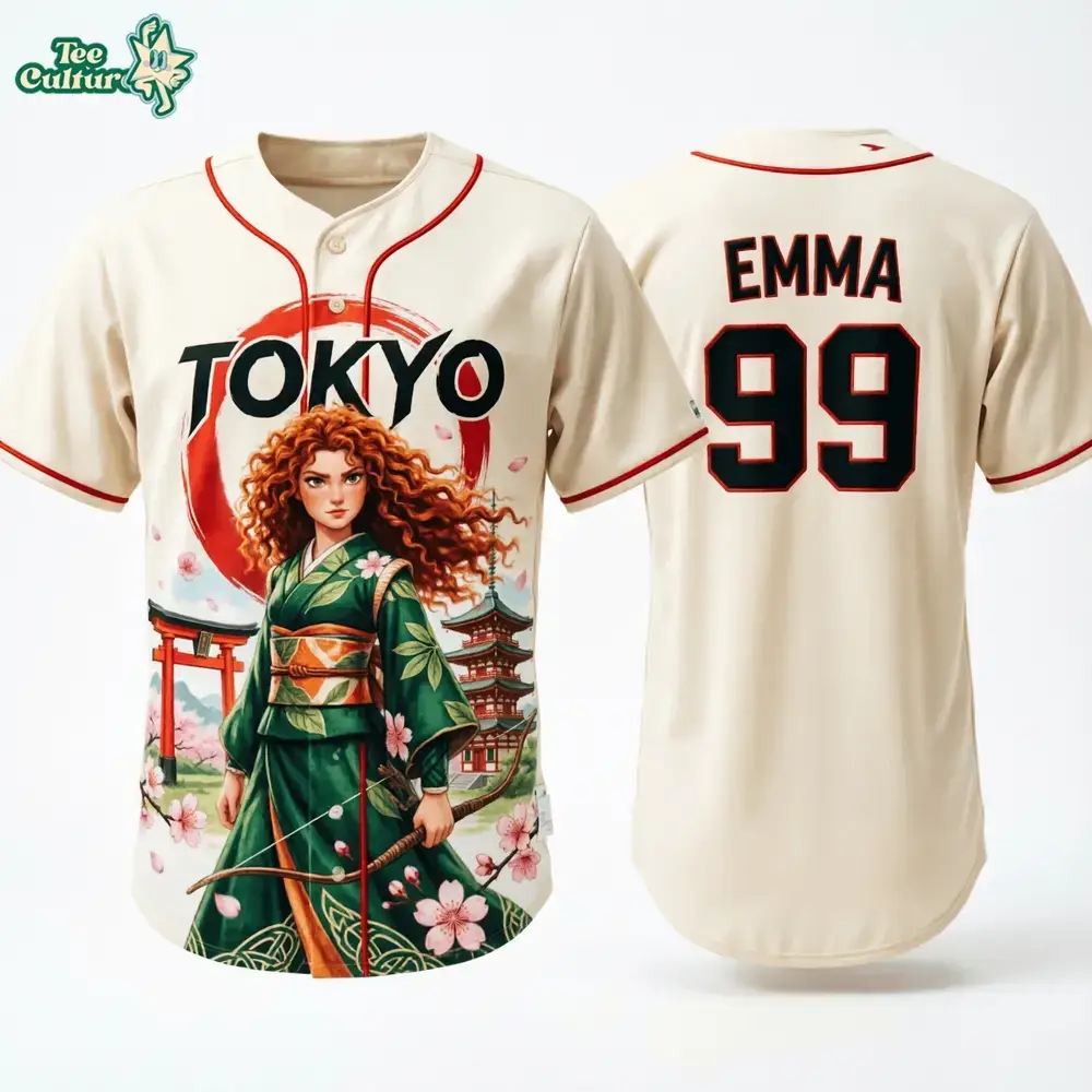 Moana Tokyo Princess Emma #99 Anime Inspired Baseball Jersey Image