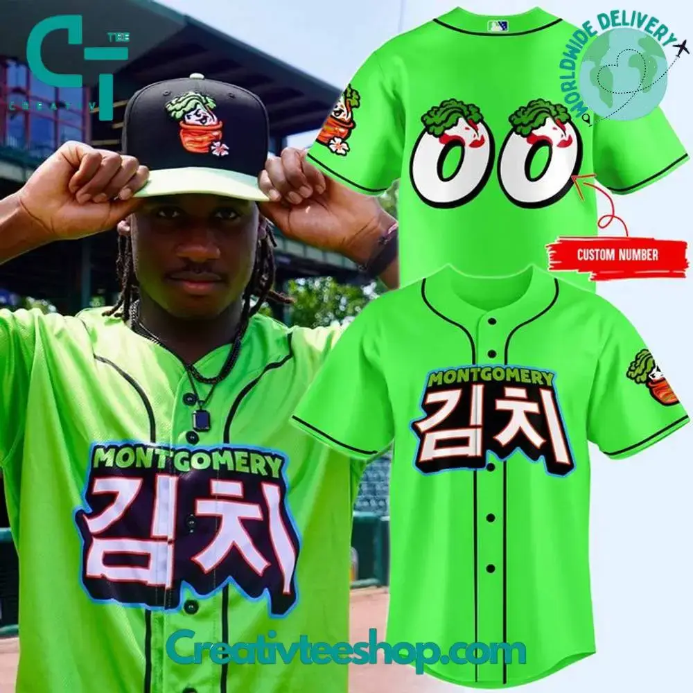 Montgomery Biscuits X Kimchi Special Edition Baseball Jersey Image