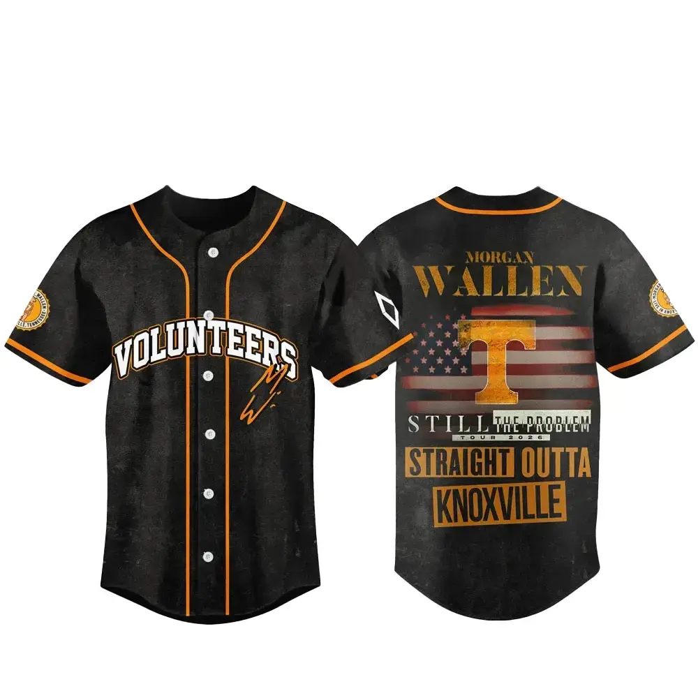 Morgan Wallen Straight Outta Knoxville Volunteers Baseball Jersey Image