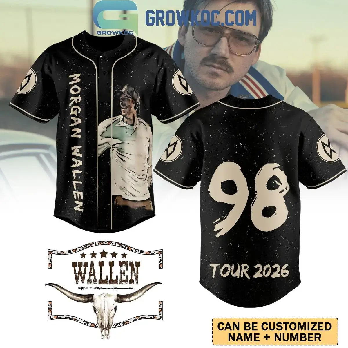 Morgan Wallen Tour 2026 Baseball Jersey Image