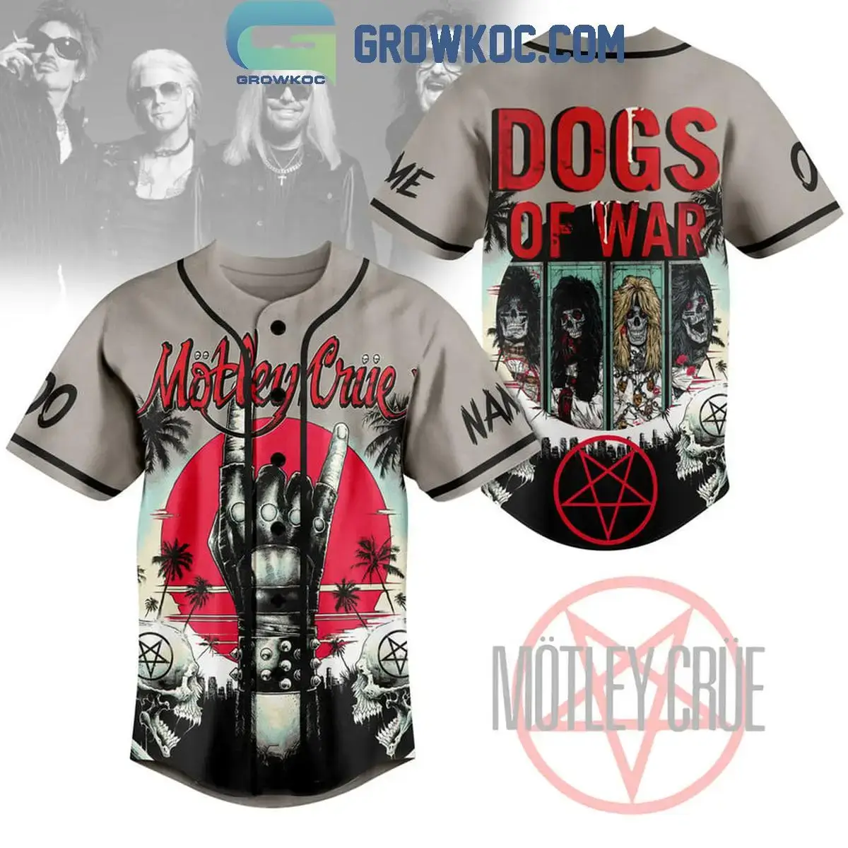 Motley Crue Dogs Of War Personalized Baseball Jersey Image