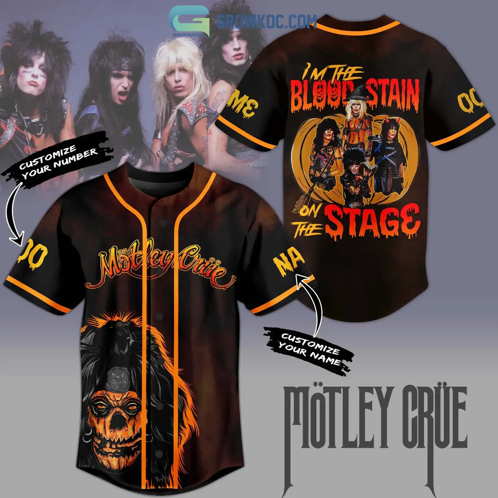 Motley Crue I'm The Blood Stain On The Stage Personalized Baseball Jersey Image