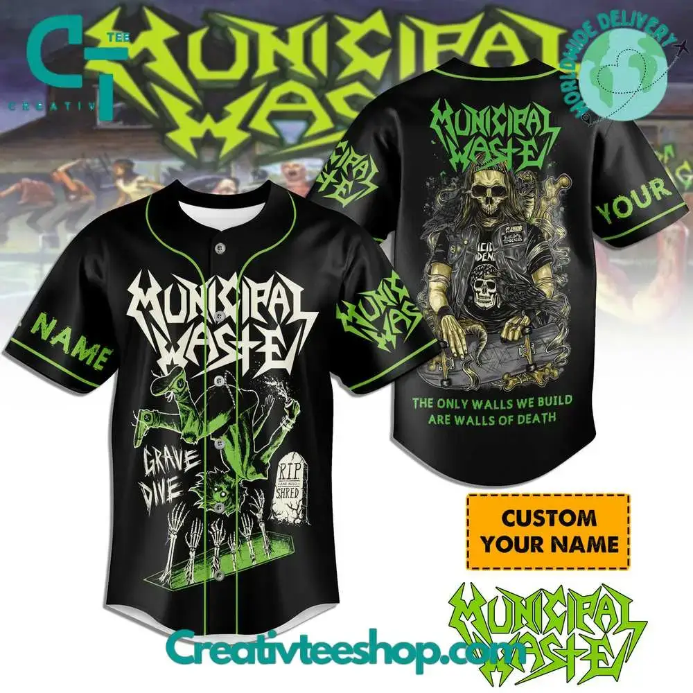 Municipal Waste Custom Name Baseball Jersey Image