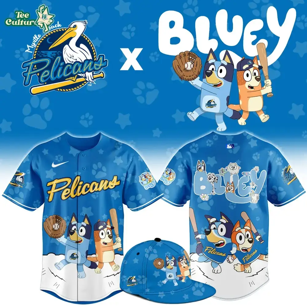 Myrtle Beach Pelicans Bluey Night Game Limited Jersey Image