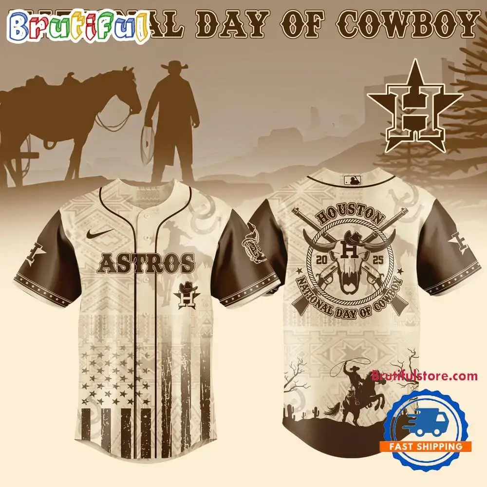 National Day of Cowboy x Houston Astros 2025 Edition Baseball Jersey Image